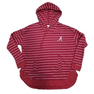 Royce Womens Alabama Crimson Tide Hoodie Size Large Red White Stripe Pockets